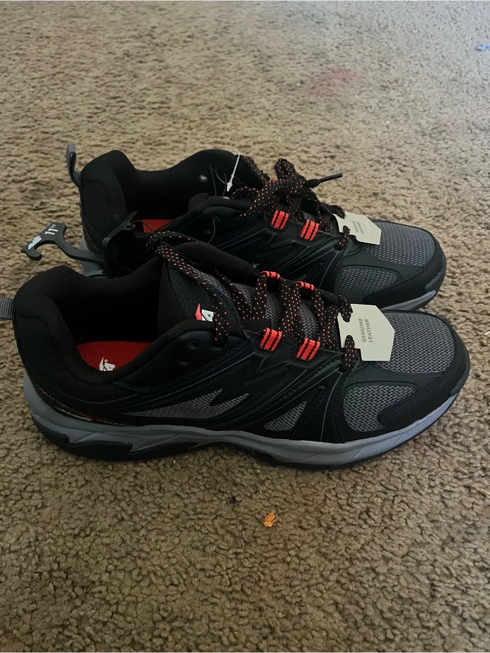 Avia Men's Black & Gray Athletic Shoes with Red Insoles